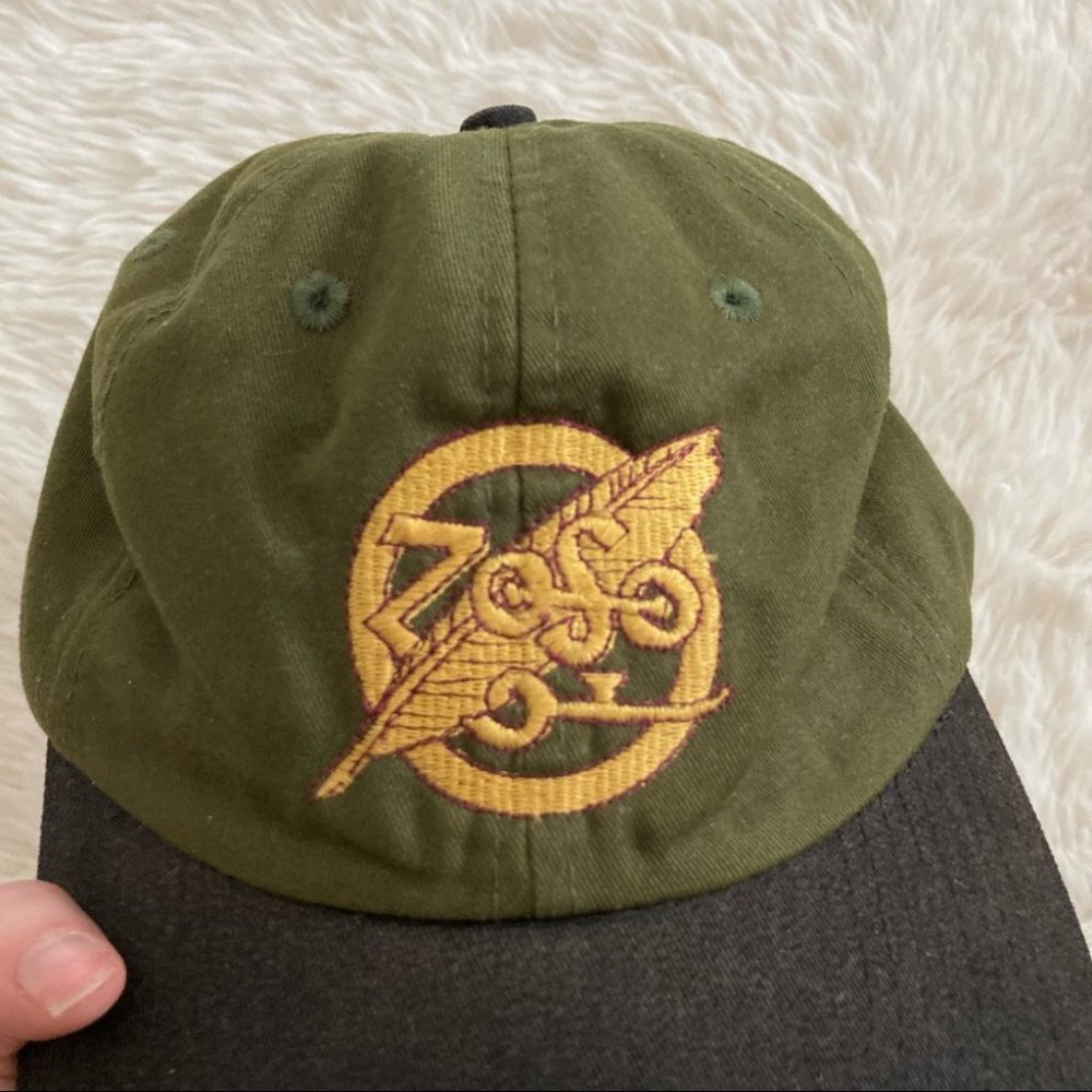 Vintage 90s Led Zeppelin Zoso Jimmy Page Robert Plant Tour Hat Snapback Cap - Picture 2 of 4